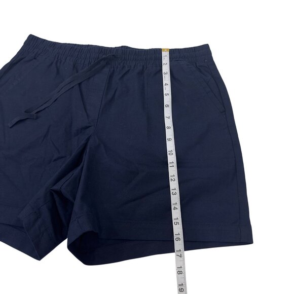 Talbots Womens Navy Blue Cotton/Lyocell Blend Drawstring Shorts Size L Pull On - Picture 8 of 9